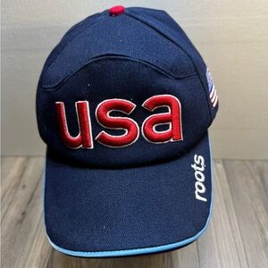 Roots 2022 Winter Olympics Games Team USA 5 Panel Blue Strapback Cap Hat